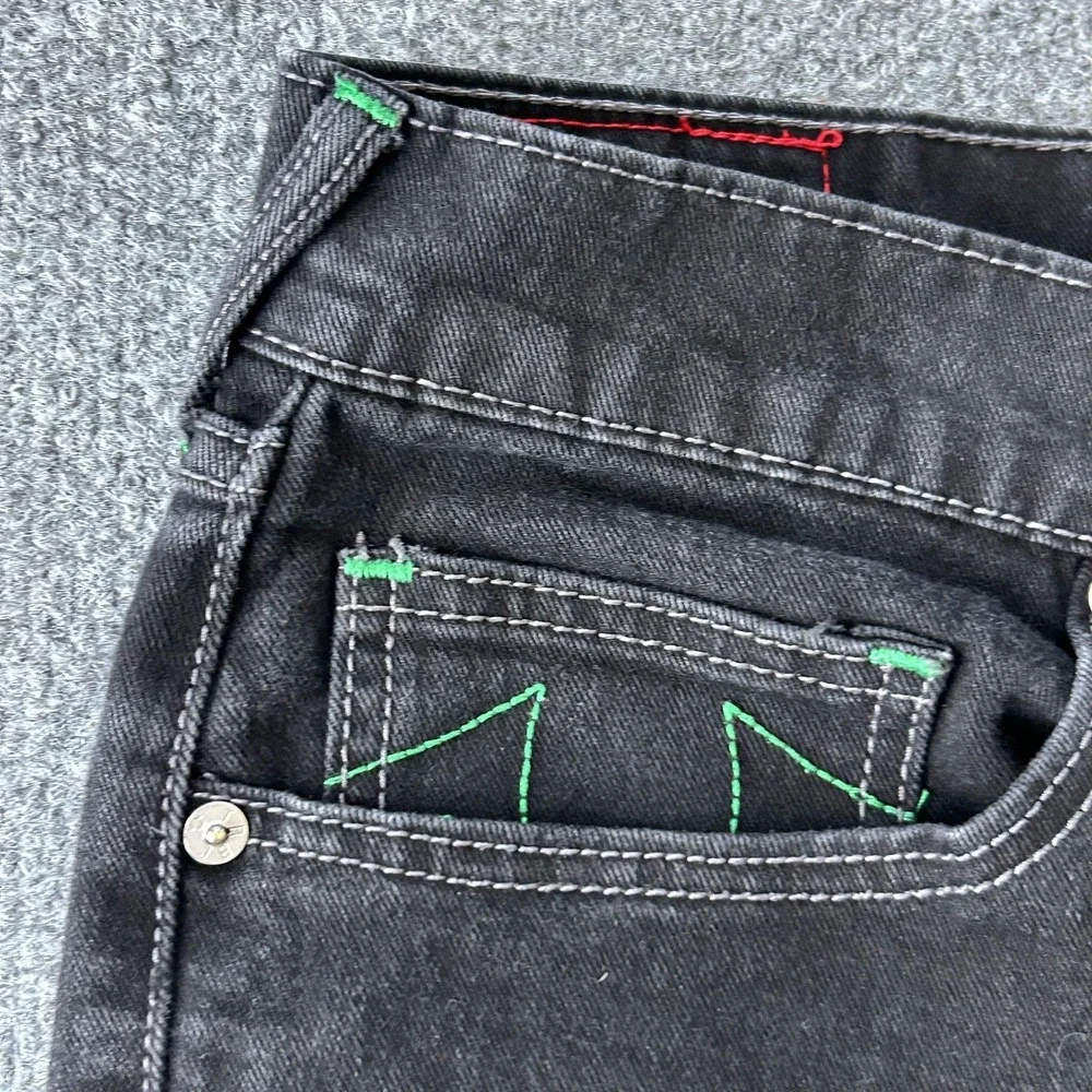 True Religion Ricky‎ Relaxed Straight Jeans Mens 34x33 Black Stretch Horseshoe